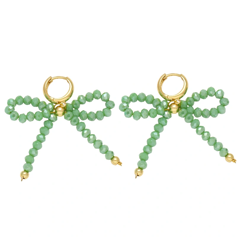 New color rice bead earrings for women European and American simple fashion gold-plated bow earrings earrings era217