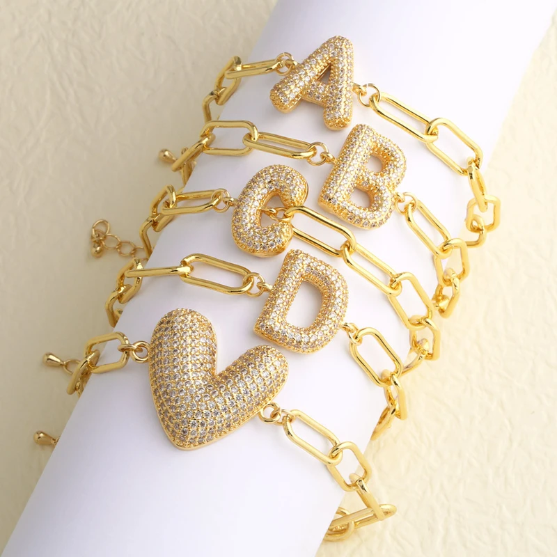 AS jewelry European and American hot-selling copper plated 18k gold zircon 26 English letters love bracelet jewelry brh51