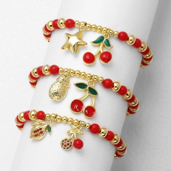 AS jewelry new fruit cherry pendant bracelet beaded hand jewelry brh19 bracelet