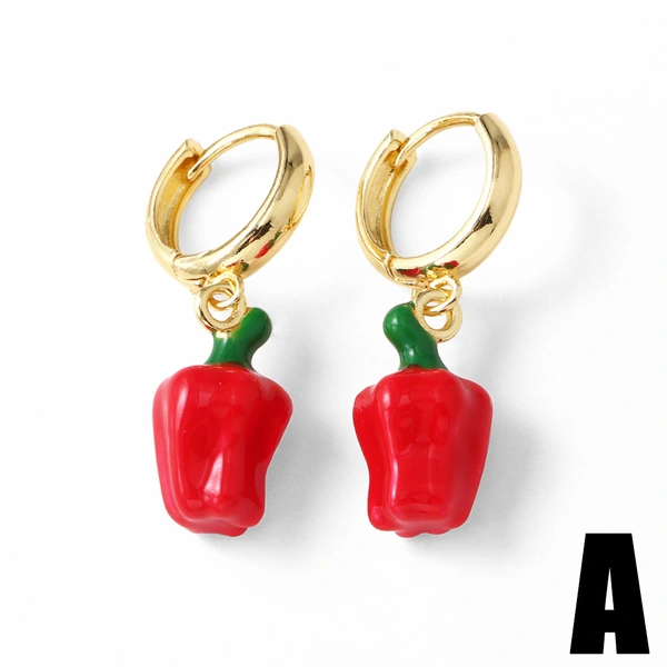 AS jewelry hot selling copper plated 18k gold fruit and vegetable watermelon earrings earrings female erw44