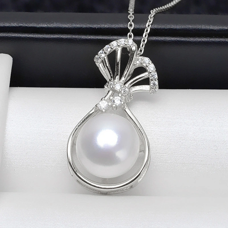  Korean style hot selling necklace for women, micro inlaid zircon lucky bag design necklace, imitation pearl exquisite jewelry
