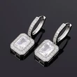 Imitation Moissanite new earrings high-end princess square diamond earrings celebrity Korean temperament evening party earrings female
