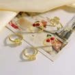 AS jewelry Europe and the United States hot selling full zircon fruit cherry ring copper plated real gold open ring female rir90