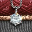 Simple six-claw single diamond pendant necklace exquisite large zircon pendant necklace live hot selling products