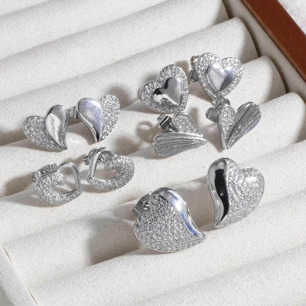 AS jewelry European and American niche design high-end full of love heart earrings earrings era047