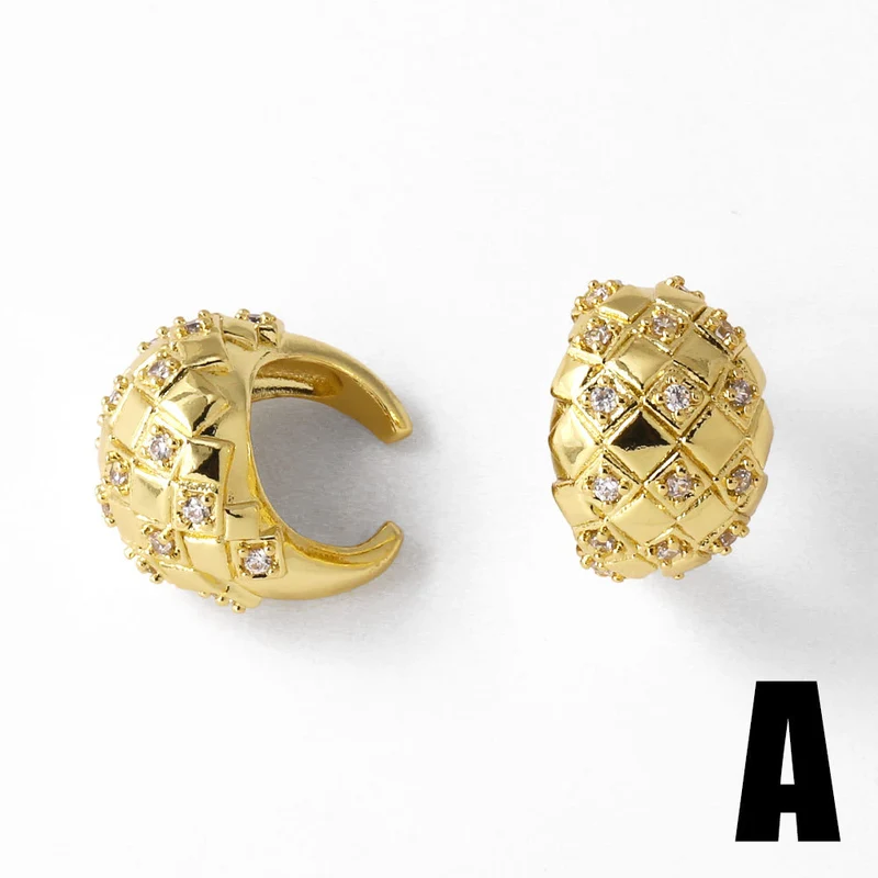 Jewelry hot sale irregular earrings for women gold-plated zircon C-shaped ear bone clip earrings era143