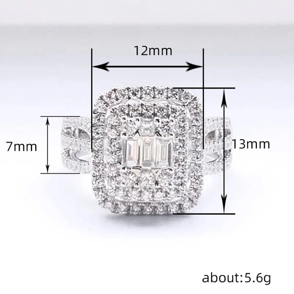 Rock sugar imitation diamond ring female niche design trend light luxury rings temperament versatile sweet ring
