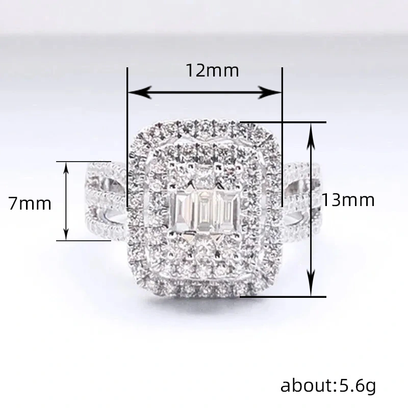 Rock sugar imitation diamond ring female niche design trend light luxury rings temperament versatile sweet ring