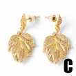AS jewelry Europe and the United States hot selling leaf heart earrings female electroplated real gold high-end earrings earrings era390