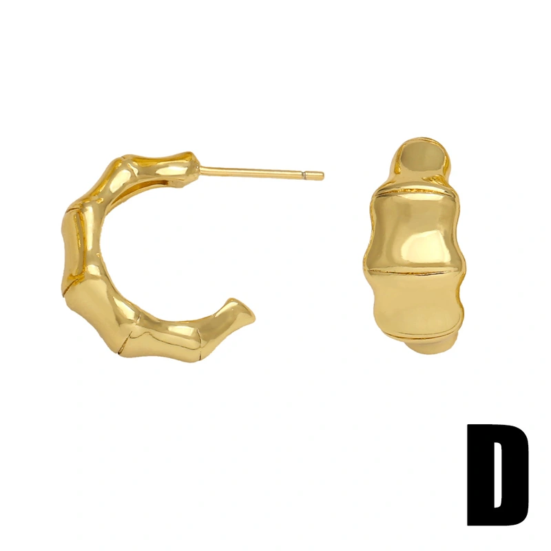 Hot selling love teardrop earrings personality versatile copper plated 18k gold earrings wholesale eru02