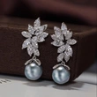 Korean high-end imitation pearl earrings Korean retro wheat ear flower earrings fashion earrings