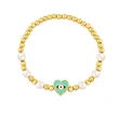 Clearance sale heart-shaped devil's eye bracelet European and American celebrity pearl gold beaded elastic bracelet bre80