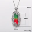 New pendant retro palace style colored gemstone pendant necklace luxury zircon necklace