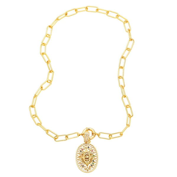 European and American simple fashion Virgin Mary necklace female personality creative retro pendant clavicle chain nkb835