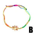 European and American braided color bracelet hand jewelry multi-color flower zircon bracelet adjustable pull bracelet brh84