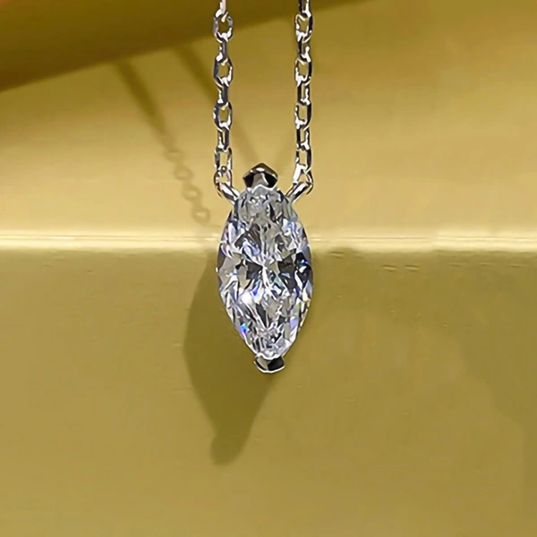  European and American new horse eye necklace simple olive shape stacking clavicle chain light luxury fashion design necklace