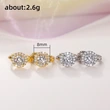 Micro-inlaid zircon and full diamond earrings, copper and gold personalized INS style all-match earrings fashion jewelry