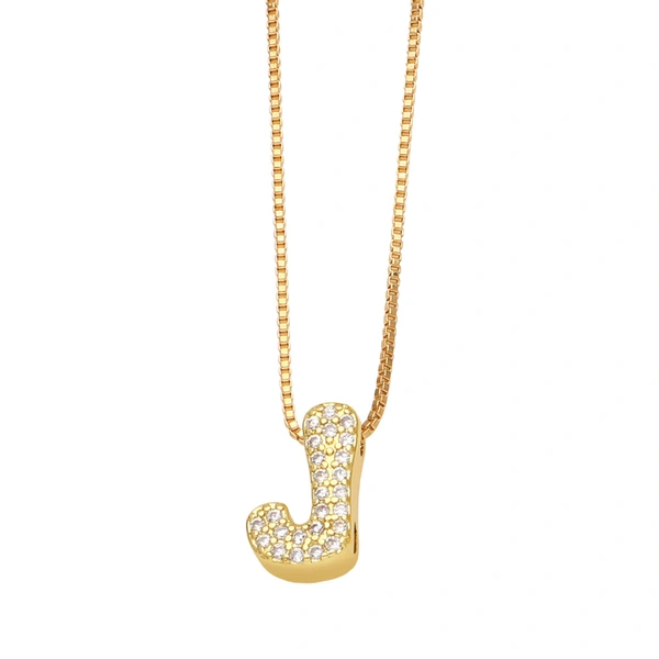 AS jewelry new arrival 26 English letters necklace gold-plated zircon inlaid hip-hop clavicle chain nkw61
