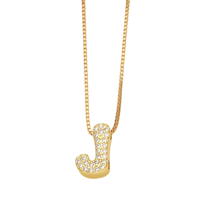 AS jewelry new arrival 26 English letters necklace gold-plated zircon inlaid hip-hop clavicle chain nkw61