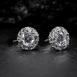 European and American round zircon earrings neutral fashion simple earrings popular design minimalist style