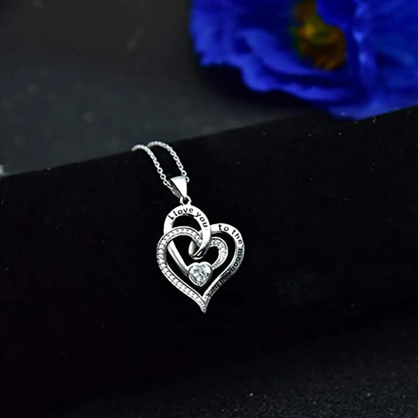  Hot selling double love necklace for women European and American heart-to-heart temperament pendant necklace exquisite heart-shaped necklace jewelry