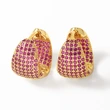 AS jewelry hot selling colored zircon copper plated real gold irregular earrings ear buckle female era090