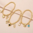 AS jewelry love boy and girl bracelet gold-plated inlaid colored zircon bracelet brf40
