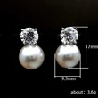 Ruili celebrity-style earrings, elegant women's simulated pearl single diamond earrings, fashionable evening earrings