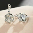 Korean round super flash zircon earrings simple and versatile classic crystal earrings fashionable OL earrings wholesale