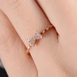  Fashionable new women's bow ring copper plated rose gold inlaid zircon prom party ring jewelry