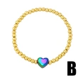 2023 summer new gold round beaded colorful love five-pointed star bracelet female European and American hand jewelry brh49