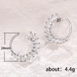 Korean horse eye zircon hoop earrings fashionable leaf arc wreath earrings all-match girls ear jewelry