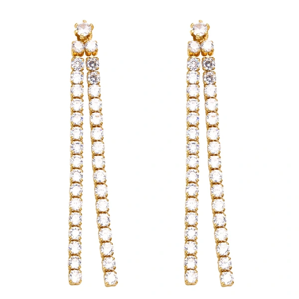 Clearance European and American jewelry long simple full diamond tassel earrings trendy niche design earrings earrings era321