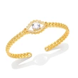 Evil eye open adjustable C-shaped bracelet female niche design Turkish blue eye bracelet brj47