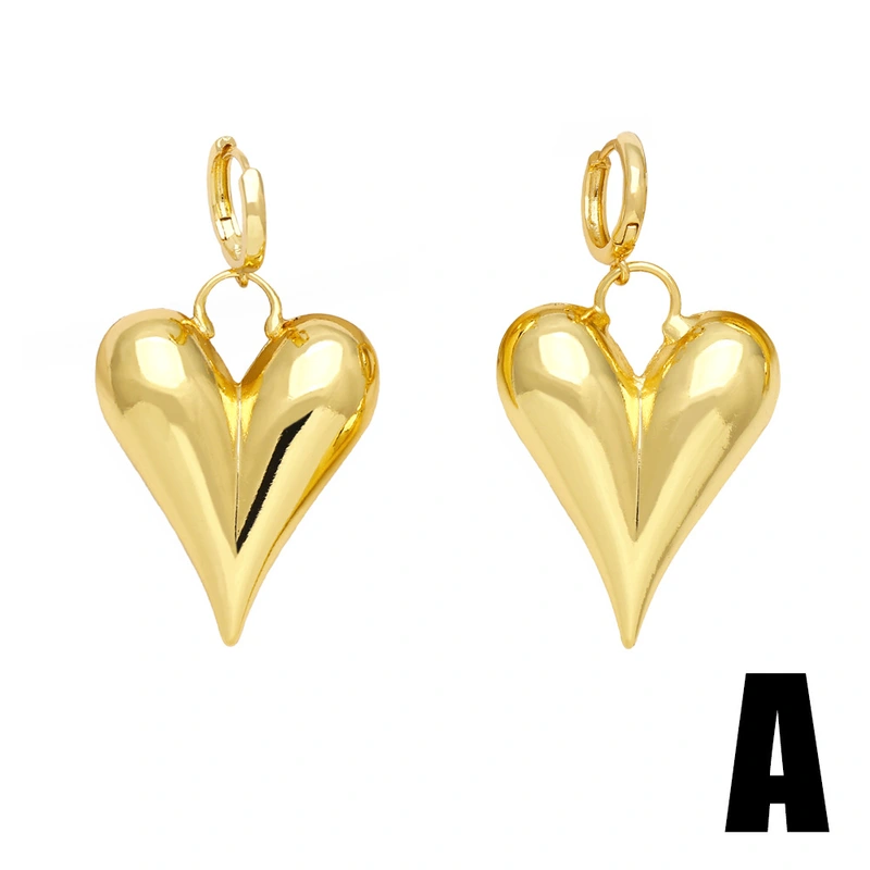Hot style simple fashion love heart pendant earrings female personality creative versatile gold-plated earrings ery44