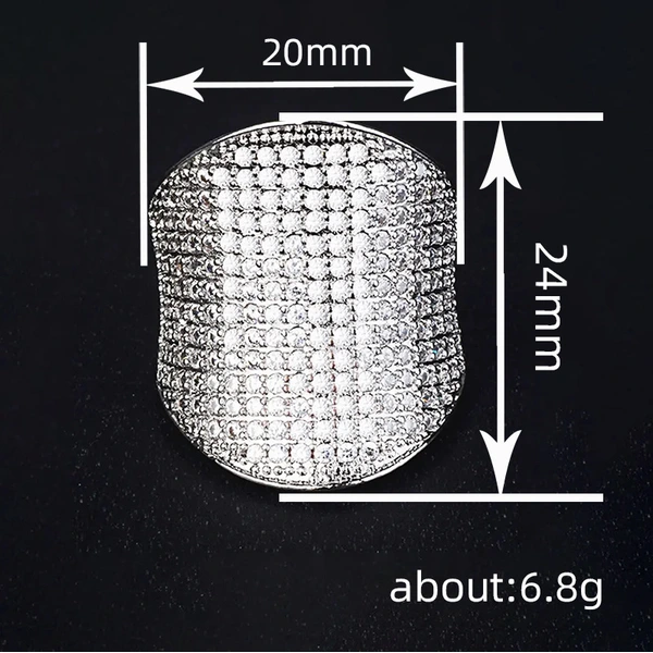  Wholesale hot selling half circle diamond single ring for women exaggerated fashion personality design jewelry popular niche style