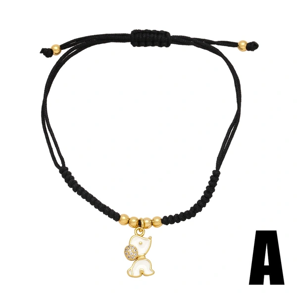 European and American new personality cute bear pendant bracelet female fashion simple braided puppy hand rope bracelet brk90