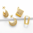 Clearance European and American full brick C-shaped earrings female niche design gold-plated high-end quadrilateral earrings erw35