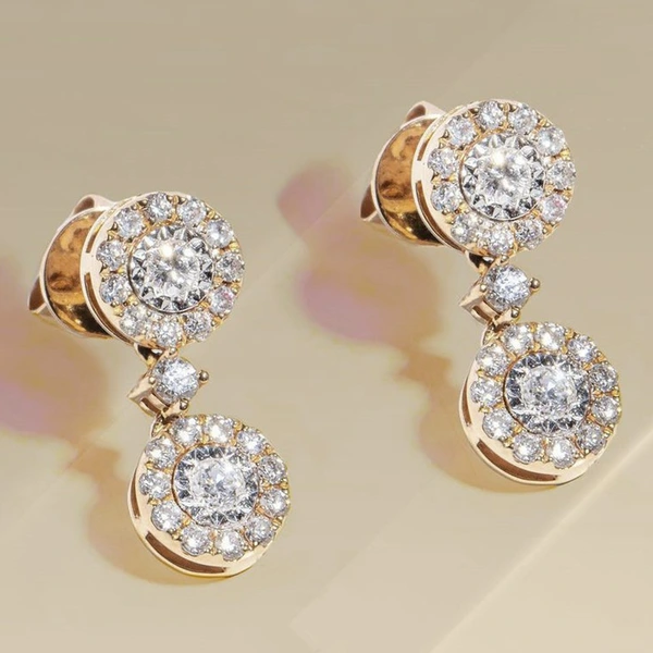 European and American fashion women's earrings full of diamonds, round zircon earrings, exquisite crystal earrings are hot selling