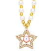 Clearance five-pointed star eye pendant temperament pearl necklace high-end devil eye necklace female nkb687