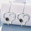 Cute earrings for women with cat claw heart design, sweet princess style earrings