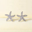   Hot selling starfish diamond earrings European and American creative five-pointed star full diamond zircon earrings ear jewelry
