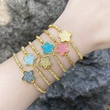 Hot selling bracelet women's style European and American simple five-pointed star gold-plated adjustable pull bracelet brc42
