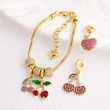 AS jewelry hot selling fruit full zircon cherry diy bracelet hand jewelry brn21 bracelet