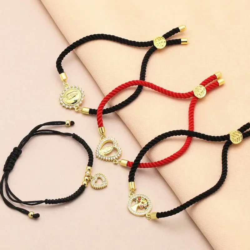 AS jewelry hot selling love Virgin Mary tree of life pendant bracelet female gold-plated zircon bracelet brk61