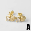 AS jewelry pearl oil drop shell earrings female copper plated real gold starfish earrings erz67
