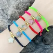 European and American inlaid colored zircon five-pointed star bracelet female personality creative versatile braided rope bracelet brm52