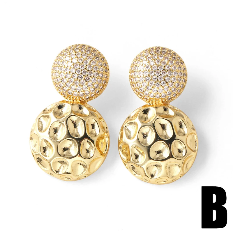 AS jewelry Europe and the United States hot selling full zircon copper plated real gold heart-shaped flower earrings earrings earrings erz81