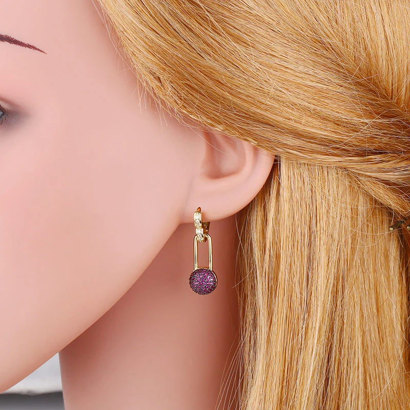 Clearance asymmetrical earrings 2024 trendy internet celebrity love pin earrings female temperament versatile accessories erv83