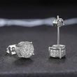 European and American hot-selling full diamond hip-hop men's earrings micro-inlaid zircon electroplated round earrings wholesale